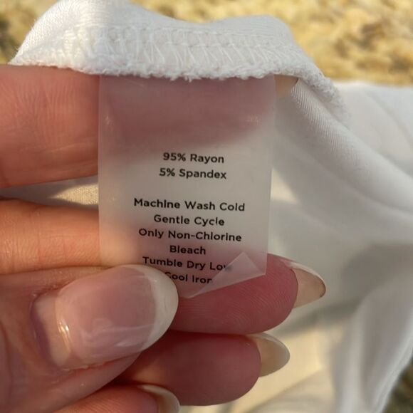 Talbots White V Neck Short Sleeve Top - Picture 5 of 5